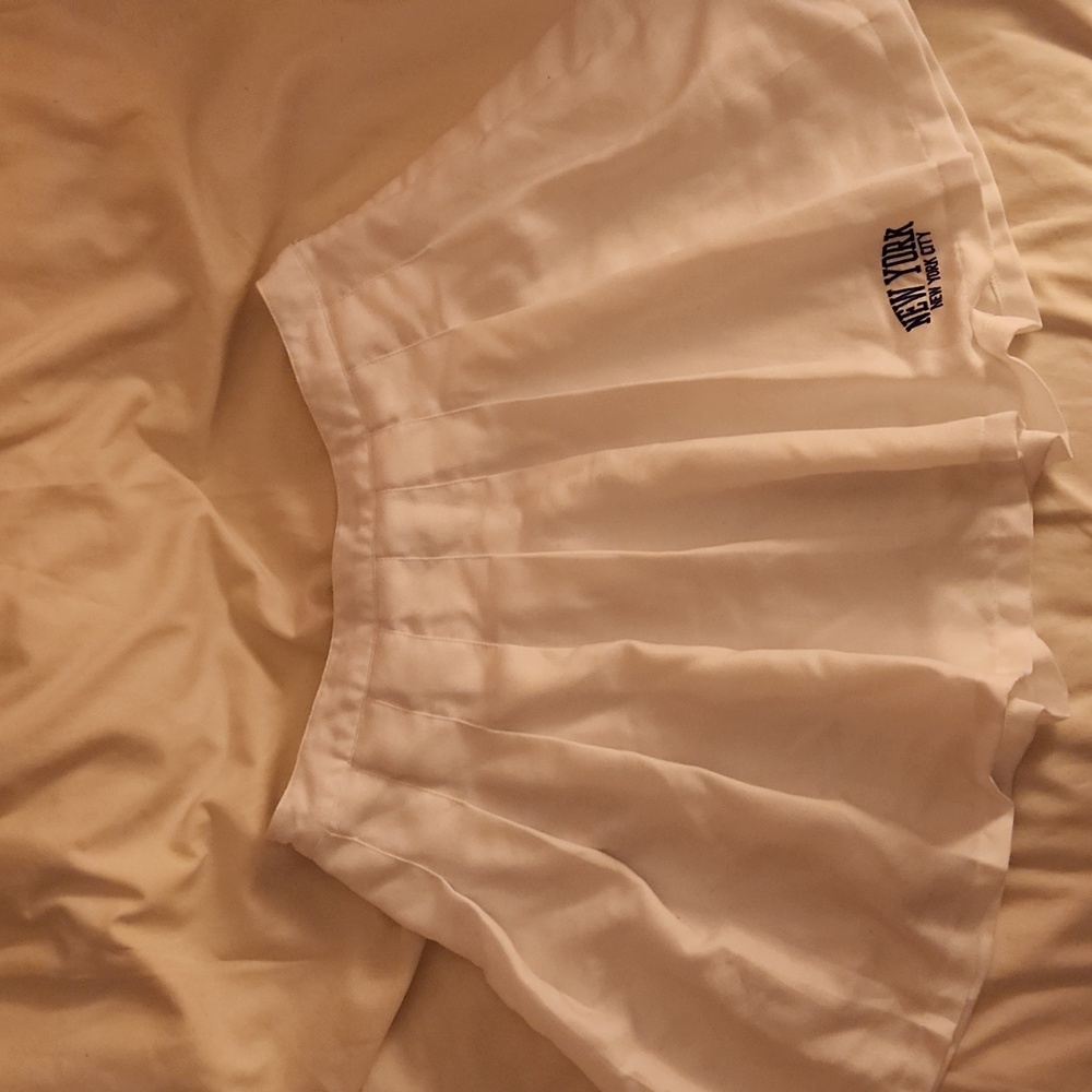 White Pleated Mini Skirt